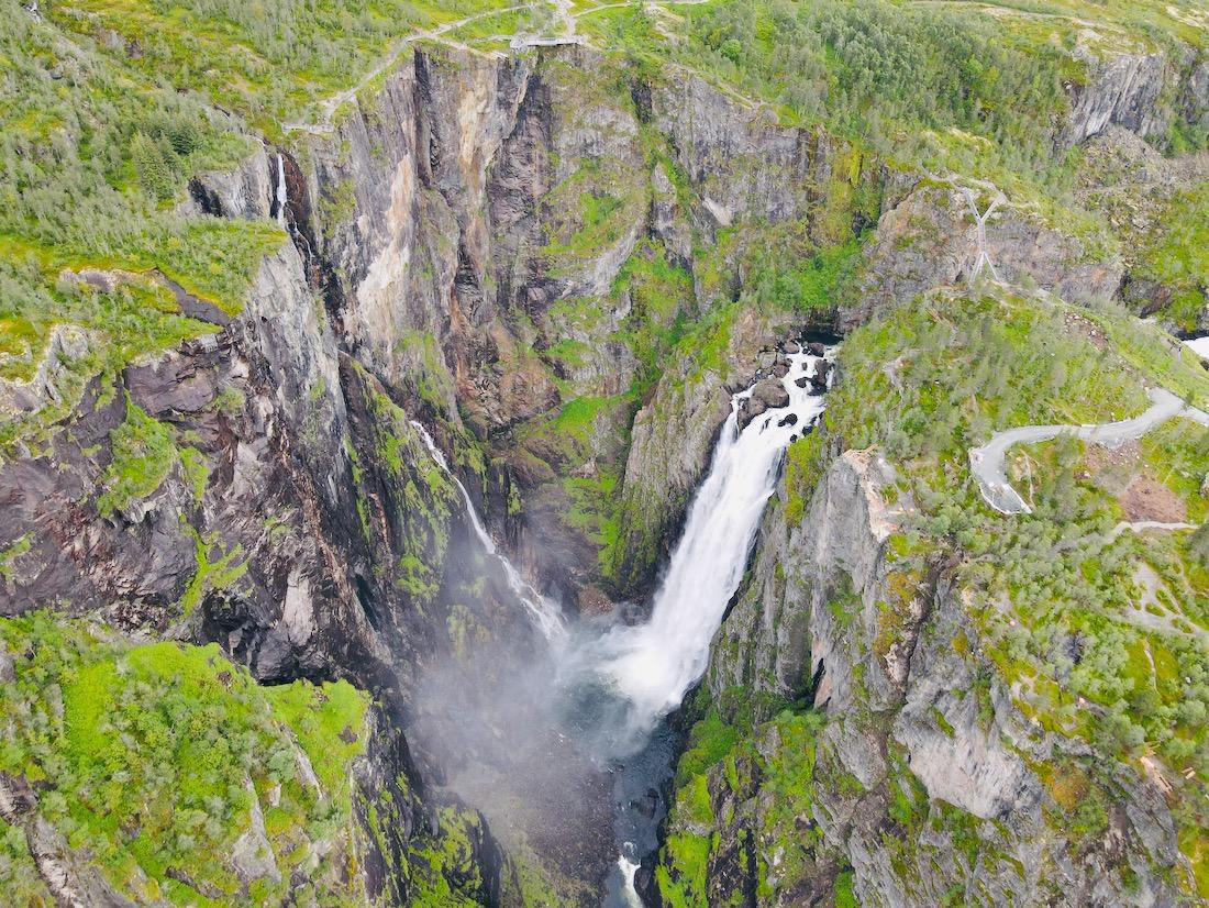Der Voringsfossen Wasserfall von oben