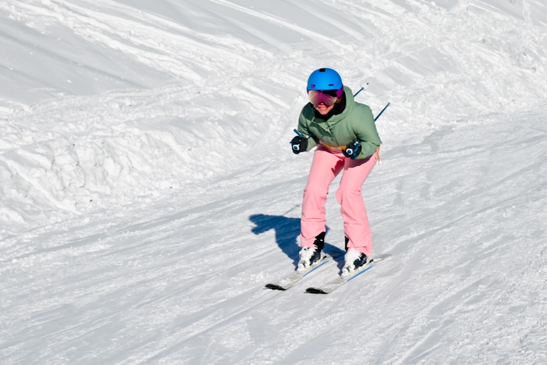 Melanie auf der Skipiste der Niederalpl