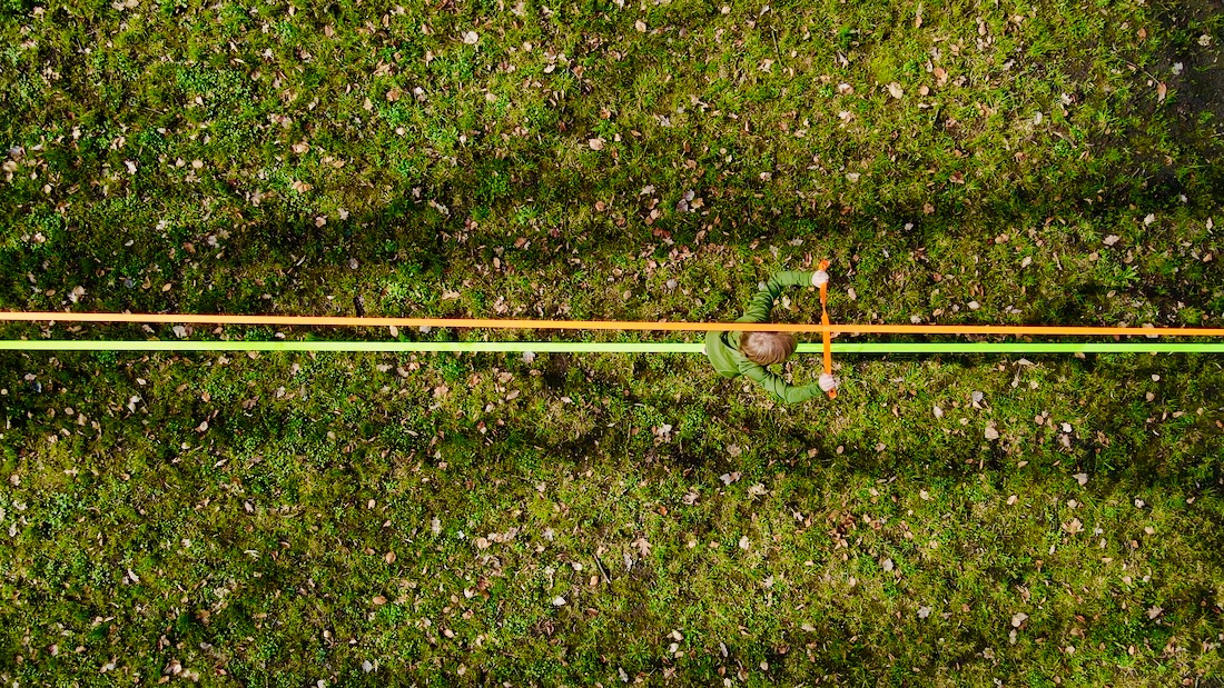 Ben auf der Primeful Slackline von oben