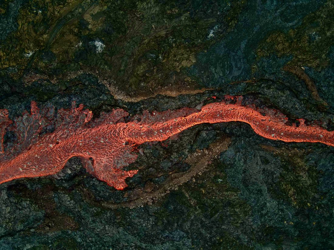 Ein Lavastrom vom Litli Hrutur Vulkan