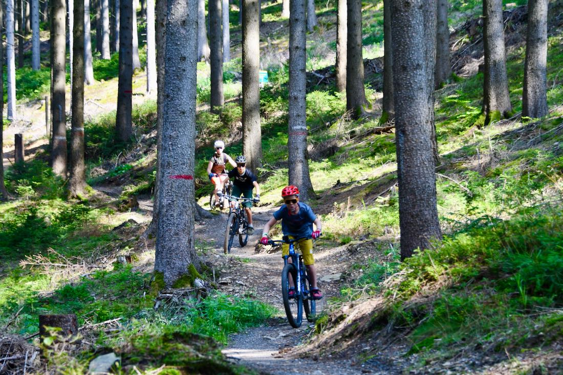 Ben, Flo und Melanie auf dem Trail