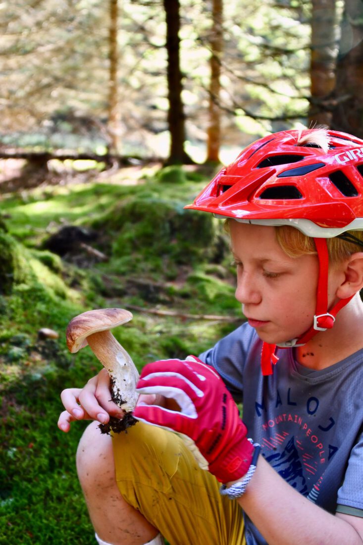 Ben mit einem Steinpilz