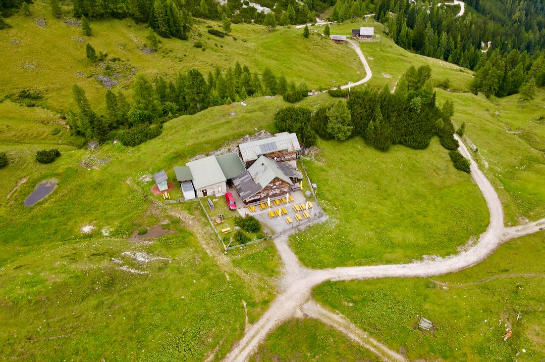 Die Suedwiener Huette aus der Luft