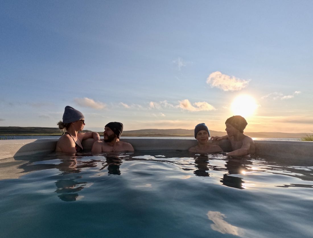 Fravely im HotPot auf dem Camping-Platz