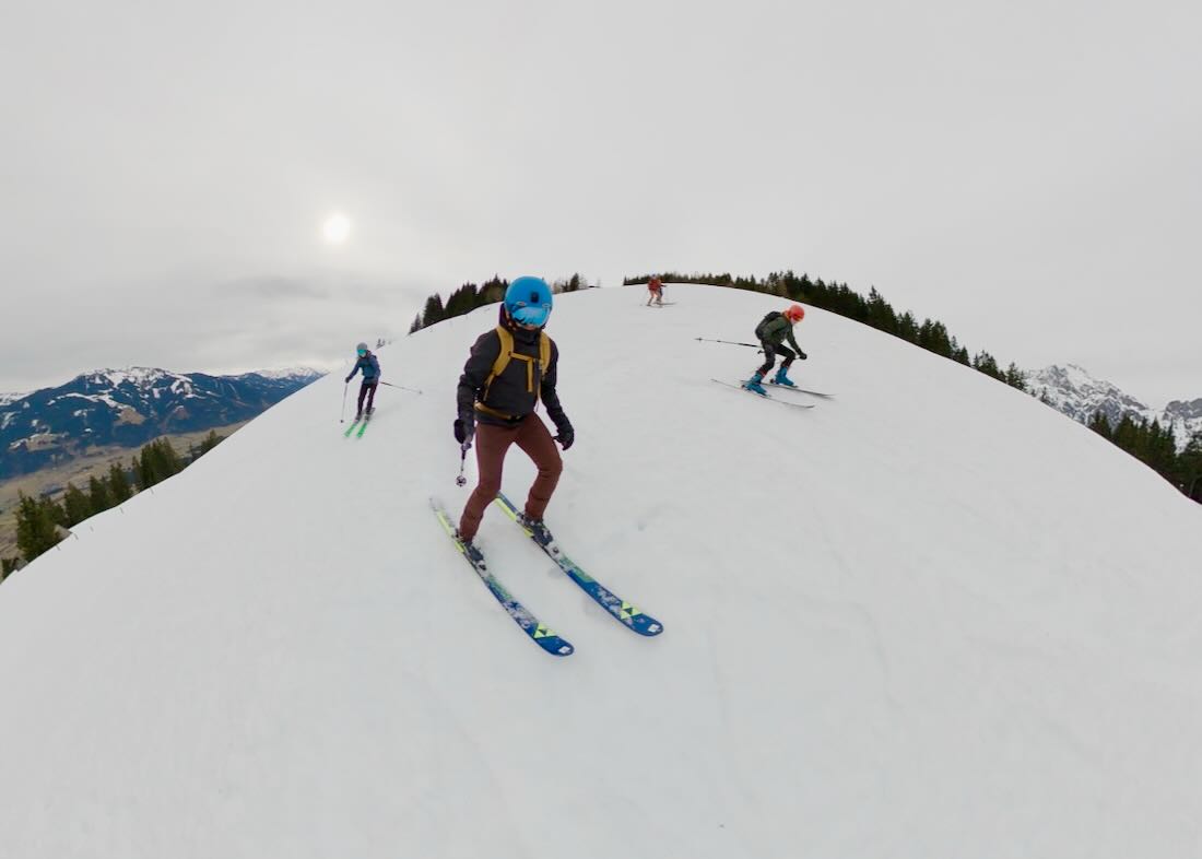 Abfahrt von der Skitour am Biberg in Saalfelden
