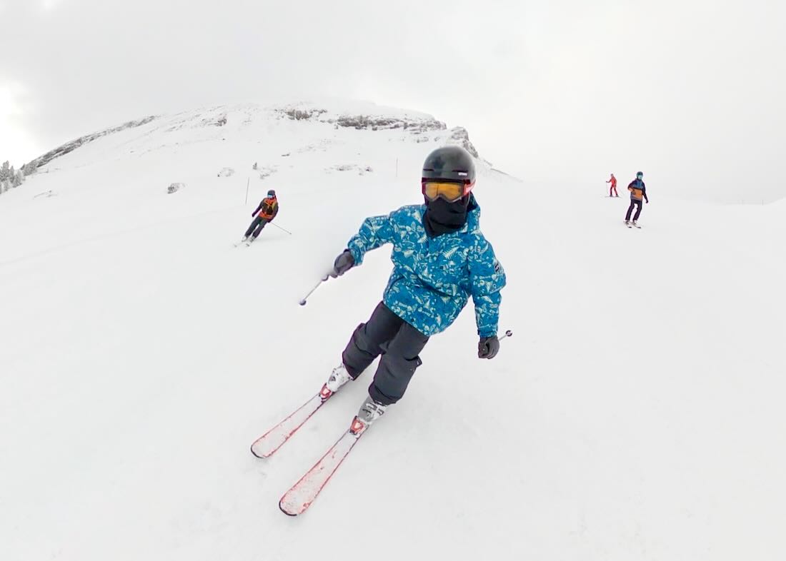 Ben und Fravely beim Skifahren in Obertauern