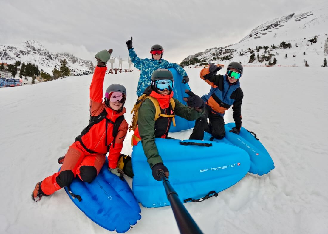 Fravely beim Airboarden in Obertauern