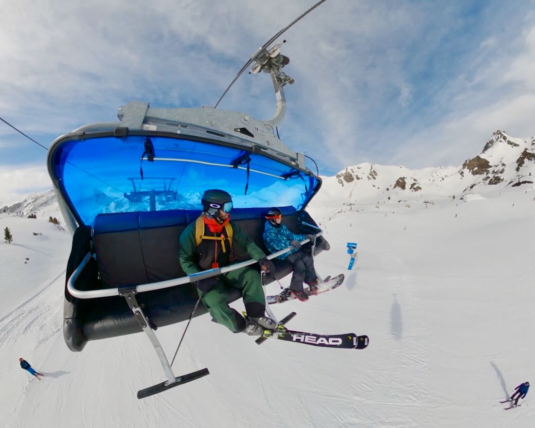 Thomas und Ben im Almlift in Obertauern