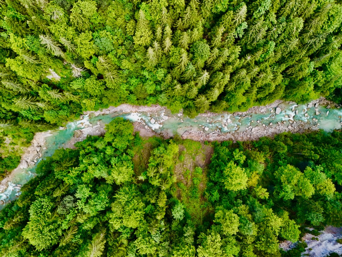 Die Tiefenbachklamm aus der Luft