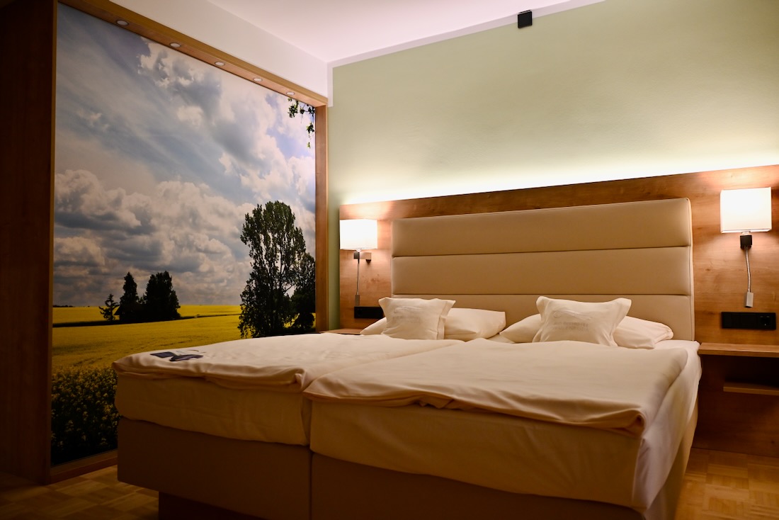 Bett im Bio-Seehotel Zeulenroda