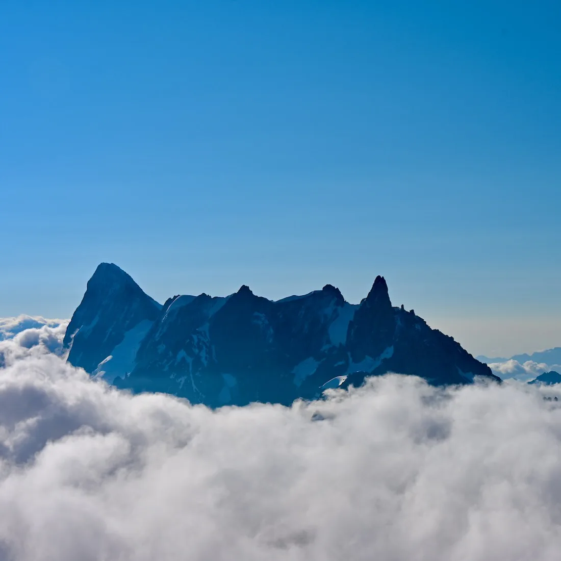 Blick auf die Die Berge von Charmonix