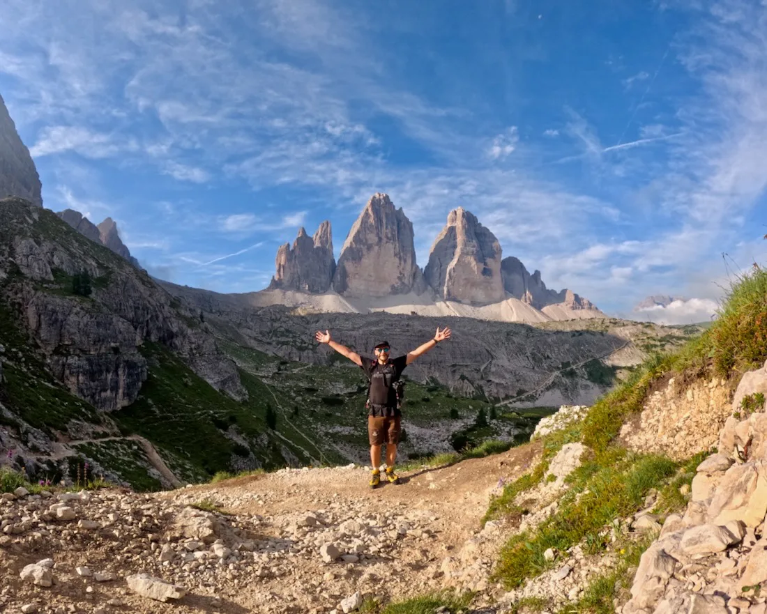 Thomas vor den Drei Zinnen