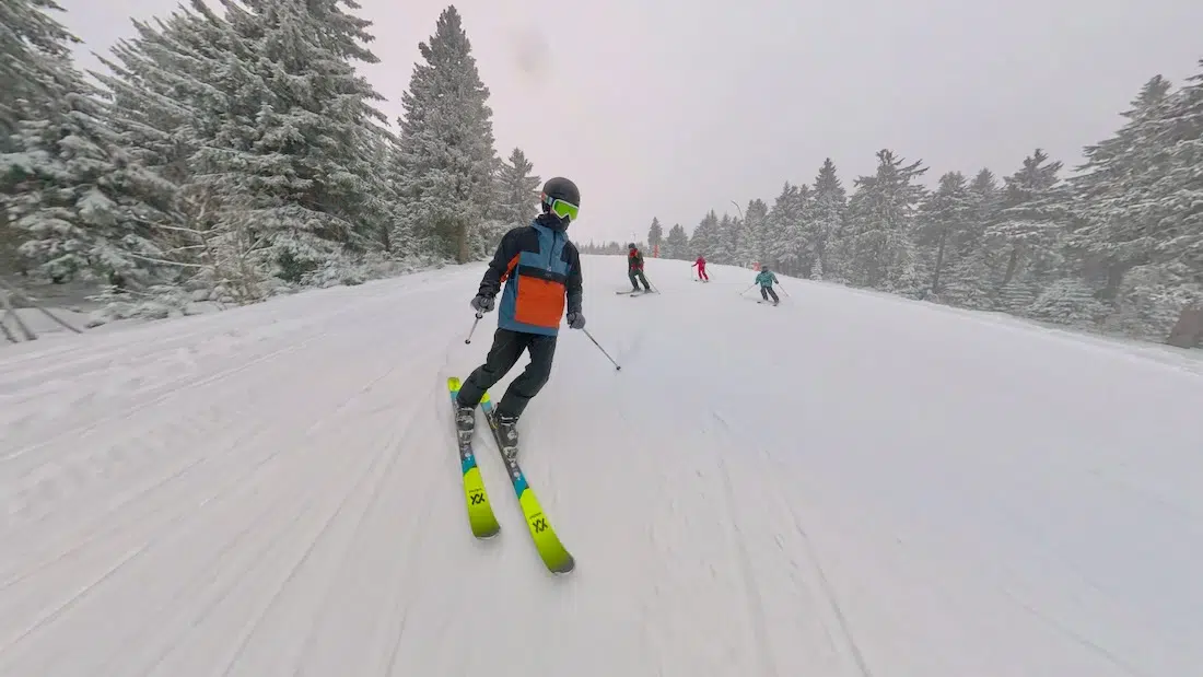 Fravely auf der Skipiste am Fichtelberg