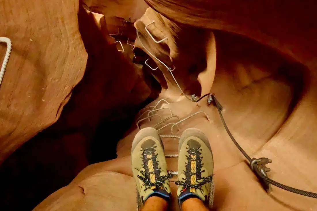 Blick auf den Klettersteig des Antelope Canyon