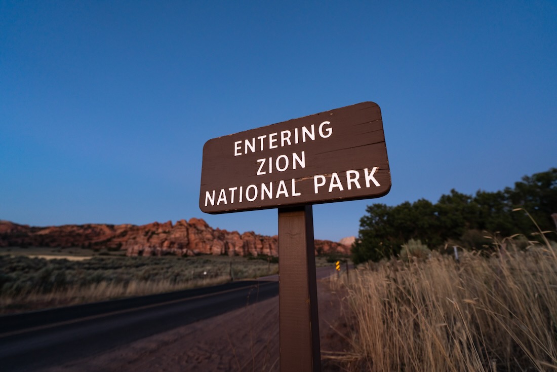 Schild Zion National Park