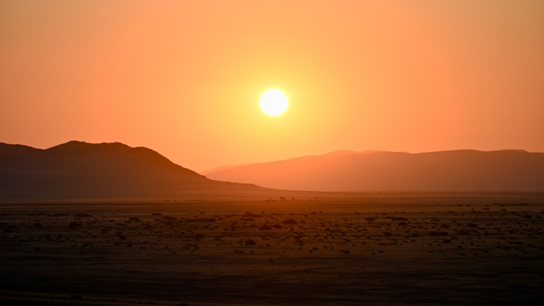 Sonnenuntergang im Kulala Reservat