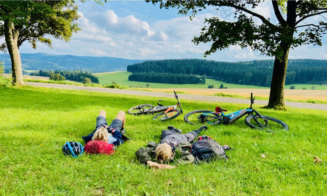 Ben und Flo geschafft am Ziel